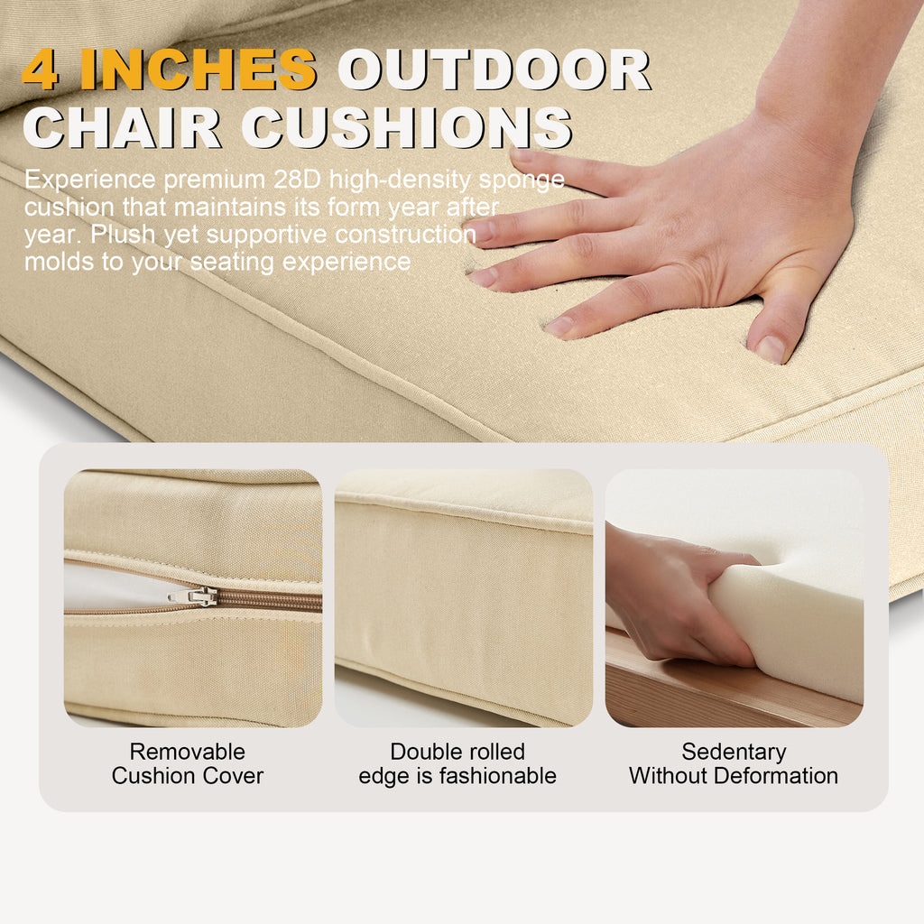 ARTPLAN Patio Bench Cushions Set of 5, Outdoor Sofa Cushions | All-Weather Fabric | Lumbar Support Pillows | Waterproof & Fade-Resistant for Sectionals