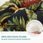 Floral High-Back Seat Cushion - Waterproof Outdoor Adirondack Chair Cushion for Patio Furniture with Tie, Vibrant Patterns, Premium Elastic Padding, Multi-Scenario Use