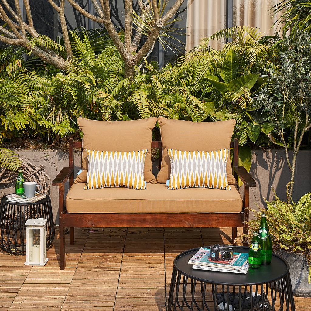 ARTPLAN Patio Bench Cushions Set of 5, Outdoor Sofa Cushions | All-Weather Fabric | Lumbar Support Pillows | Waterproof & Fade-Resistant for Sectionals