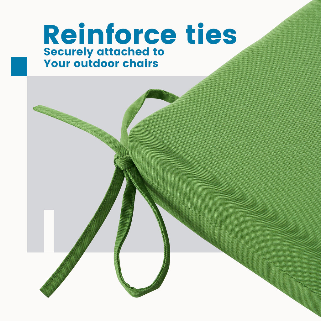 Outdoor Chair Cushions for Patio Furniture, Waterproof Outdoor Cushions, Round Corner Patio Chair Cushions Set of 4 with Ties,17"x16"x2"