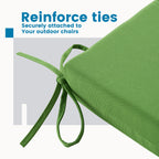 Outdoor Chair Cushions for Patio Furniture, Waterproof Outdoor Cushions, Round Corner Patio Chair Cushions Set of 4 with Ties,17"x16"x2"