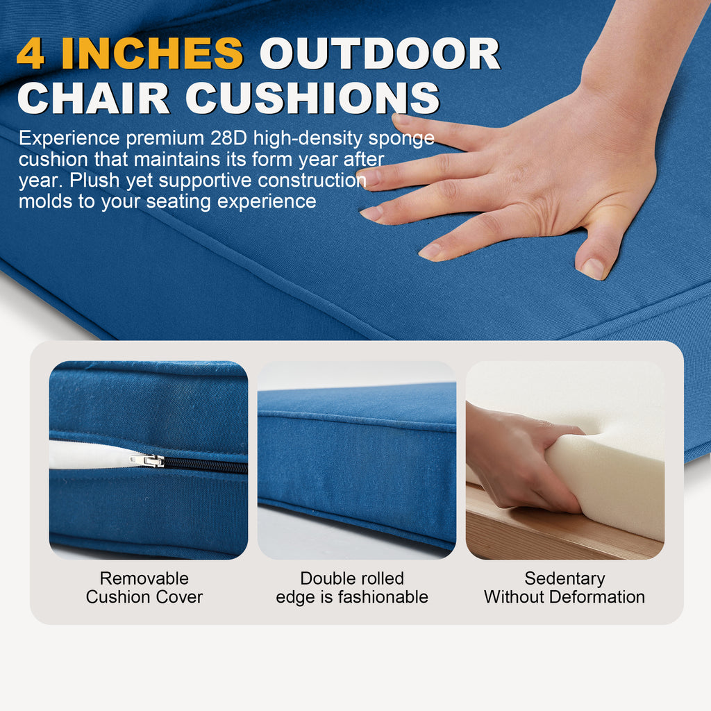 ARTPLAN Patio Bench Cushions Set of 5, Outdoor Sofa Cushions | All-Weather Fabric | Lumbar Support Pillows | Waterproof & Fade-Resistant for Sectionals