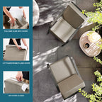 ARTPLAN Outdoor Deep Seat Slipcovers，Set of 2 24x24x6" 18x24 Olefin,Square Outdoor Cushion Cover, for Patio Funiture