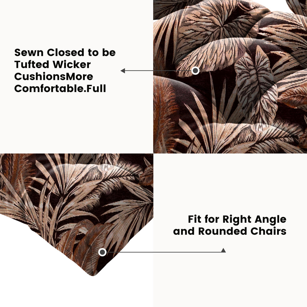 ARTPLAN Outdoor Cushions for Settee,Wicker Loveseat Cushions with Tie,Tufted Patio Cushions 2 U-Shaped Set of 5 Piece,L44xW19,Floral,