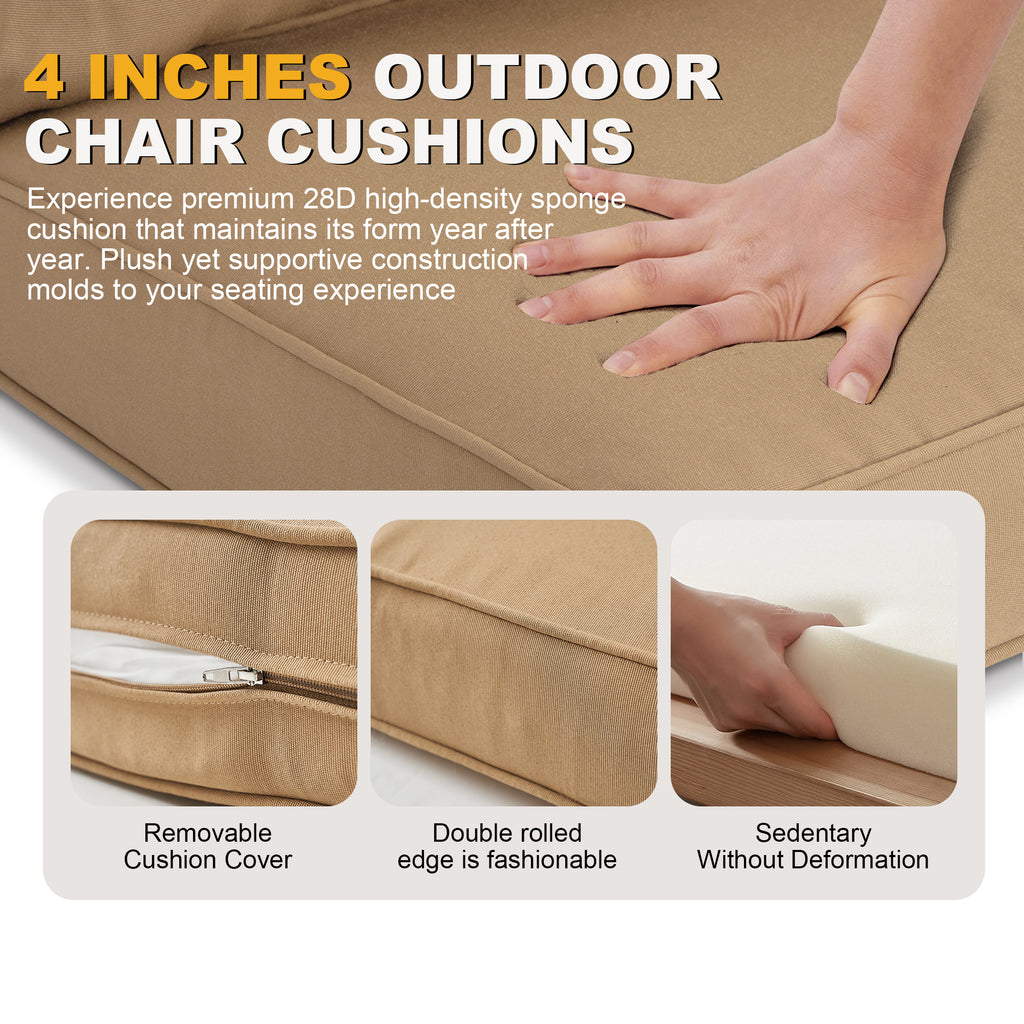 ARTPLAN Patio Bench Cushions Set of 5, Outdoor Sofa Cushions | All-Weather Fabric | Lumbar Support Pillows | Waterproof & Fade-Resistant for Sectionals