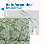 ARTPLAN Outdoor Chair Cushion,Seat & High Back Adirondack Rocking Wicker Chair Lawn Foam Cushion for Patio Furniture,45.5"x21"x3"