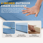 ARTPLAN Patio Bench Cushions Set of 5, Outdoor Sofa Cushions | All-Weather Fabric | Lumbar Support Pillows | Waterproof & Fade-Resistant for Sectionals
