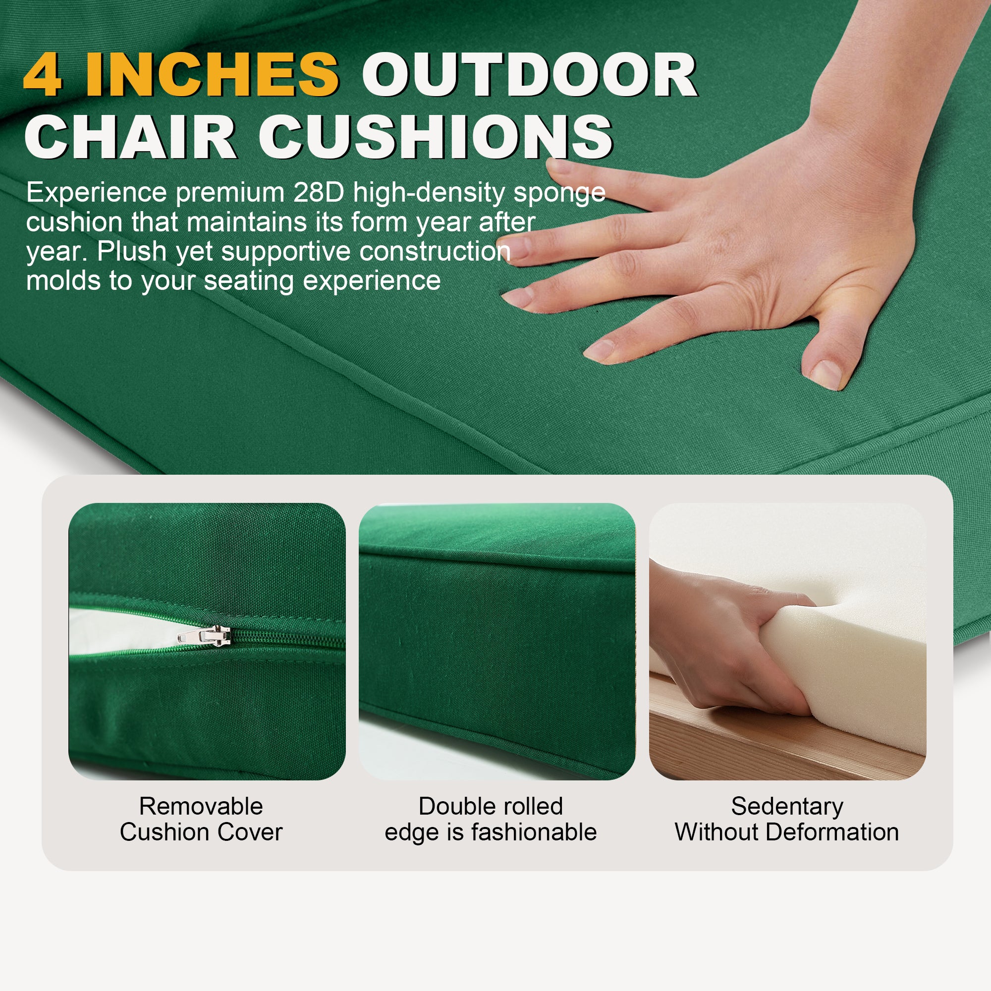 ARTPLAN Patio Bench Cushions Set of 5, Outdoor Sofa Cushions | All-Weather Fabric | Lumbar Support Pillows | Waterproof & Fade-Resistant for Sectionals