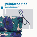 ARTPLAN Outdoor Chair Cushion,Seat & High Back Adirondack Rocking Wicker Chair Lawn Foam Cushion for Patio Furniture,45.5"x21"x3"