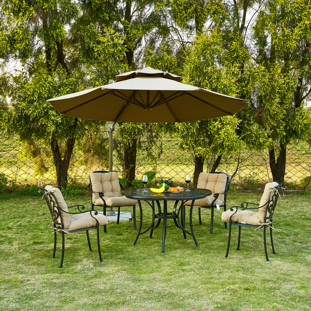Artplan Outdoor Cushions Wicker Tufted Pillow with Back for Outdoor Furniture, Rocking Chair Cushion Premium Tufted Pads Set of Upper and Lower with Ties