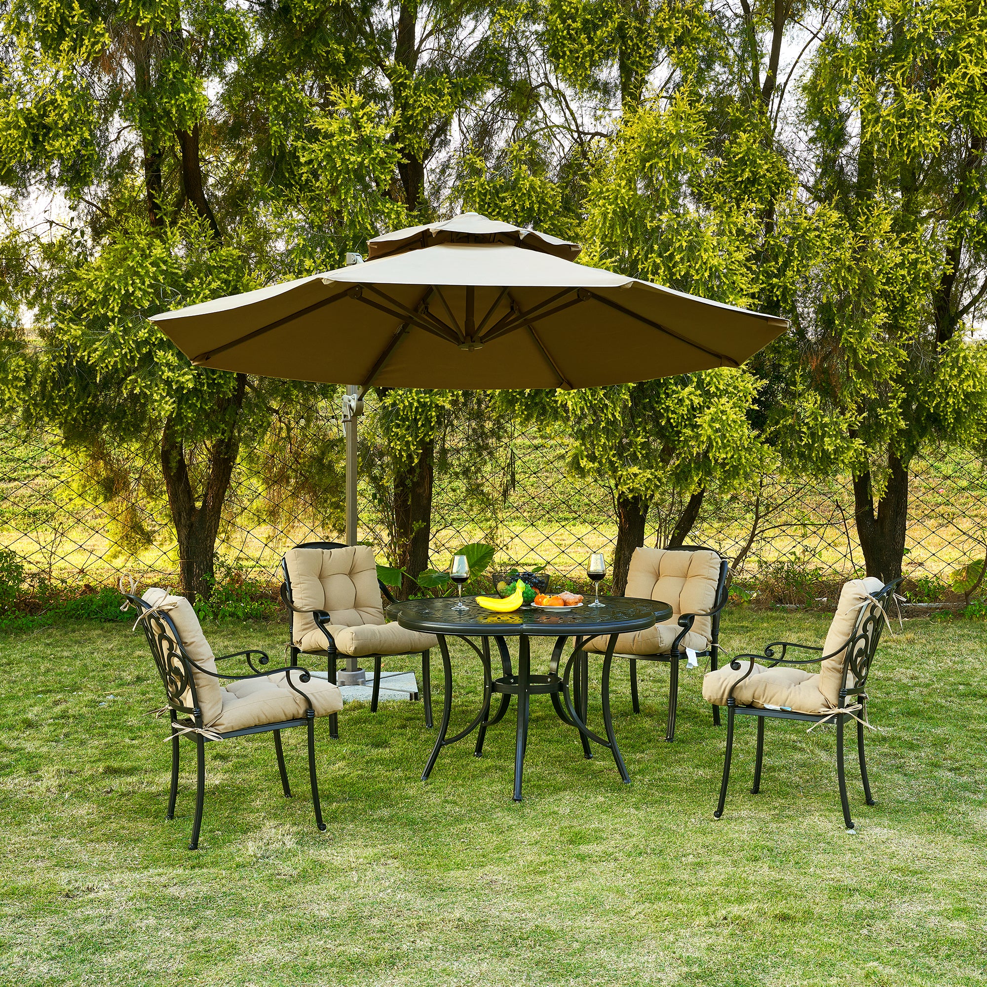 Artplan Outdoor Cushions Wicker Tufted Pillow with Back for Outdoor Furniture, Rocking Chair Cushion Premium Tufted Pads Set of Upper and Lower with Ties
