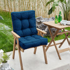 ARTPLAN Outdoor Seat Cushions,Pack of 2 Tufted  Patio Chair Pads 19x19x5 Inches Square Foam for Dining Chair