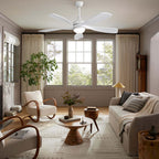 52 Inch Ceiling Fan with Light and Remote Control, 6-Speed Reversible Quiet DC Motor, 3 Color Temperatures LED Light, 3 Timer Settings, Adjustable Height for Large Room, Bedroom, Living Room (Walnut/Black/Orginal/White/Sakuragi)