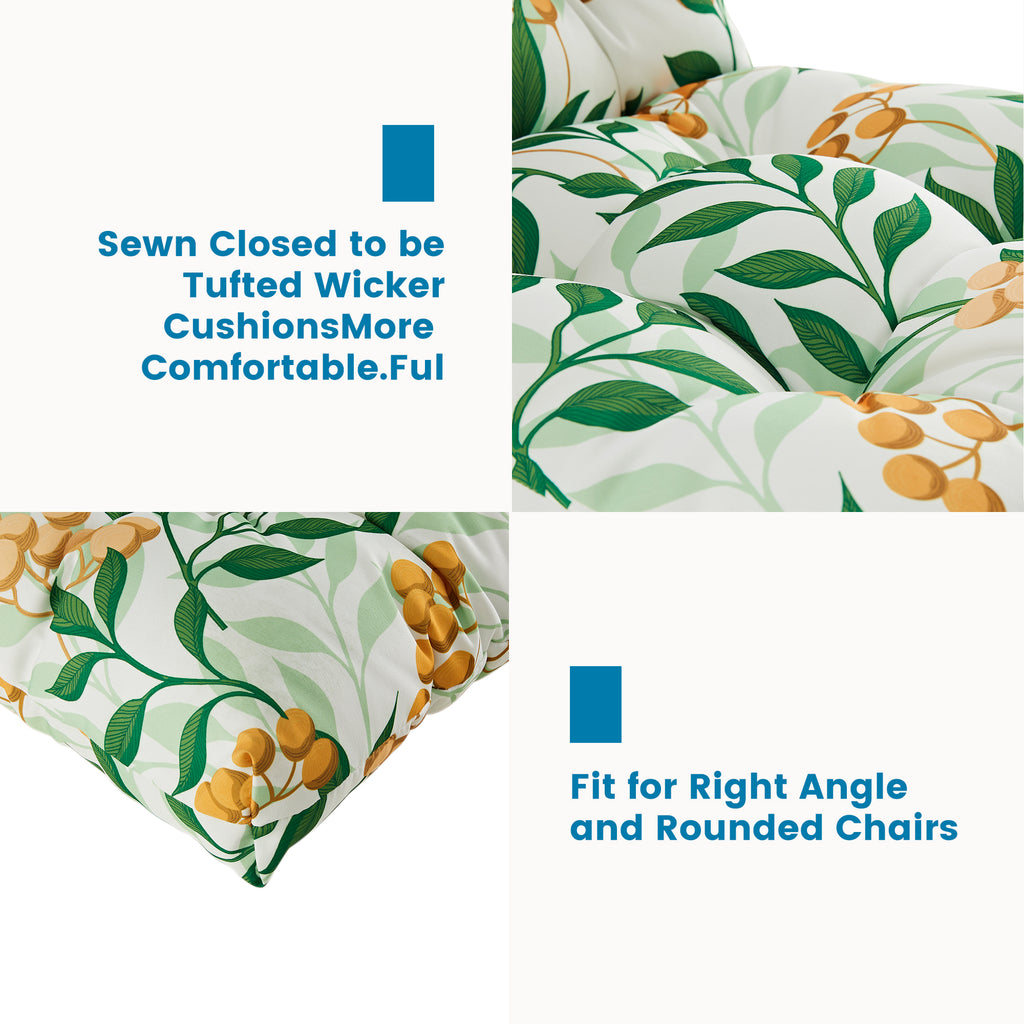 ARTPLAN Outdoor Chair Cushions,3 Piece Loveseat Outdoor Cushions Set,Tufted/Wicker Patio Cushion for Patio Furniture All Weather,44"x19"x5"