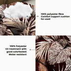 ARTPLAN Outdoor Cushions for Settee,Wicker Loveseat Cushions with Tie,Tufted Patio Cushions 2 U-Shaped Set of 5 Piece,L44xW19,Floral,