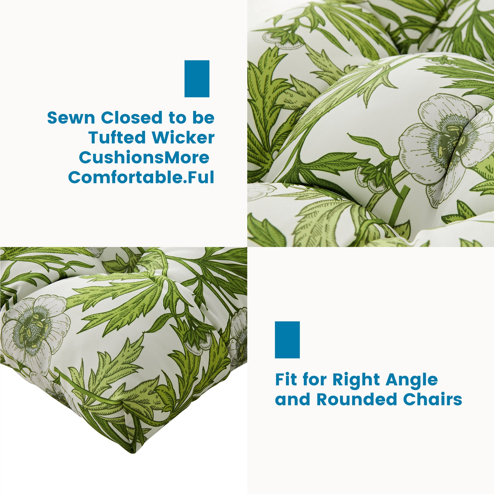 ARTPLAN Outdoor Chair Cushions,3 Piece Loveseat Outdoor Cushions Set,Tufted/Wicker Patio Cushion for Patio Furniture All Weather,44"x19"x5"