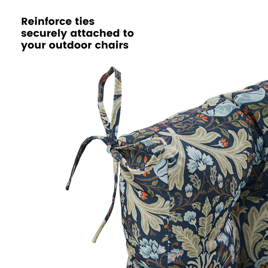 ARTPLAN Outdoor Chaise Lounge Cushion 72x22x4 inches, Floral Tufted Thick Replacement Cushion with Ties, All Weather Wicker Patio Furniture Cushion