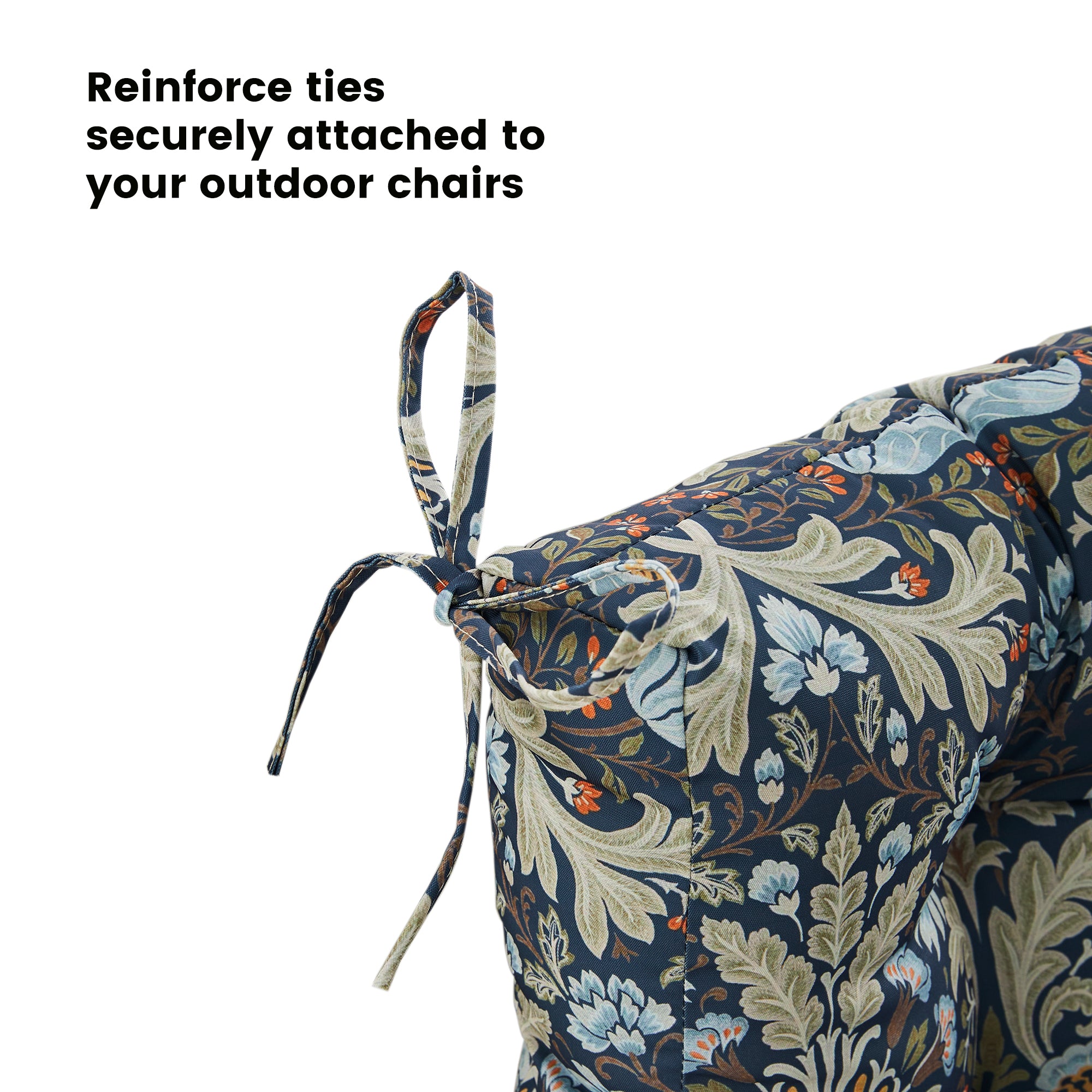 ARTPLAN Outdoor Chaise Lounge Cushion 72x22x4 inches, Floral Tufted Thick Replacement Cushion with Ties, All Weather Wicker Patio Furniture Cushion