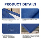 ARTPLAN Deep Seat Outdoor Cushion,Set 24"x24"x6" ,18x24" Bench Outdoor Chair Cushions, Polyester Fill Back for Patio Furniture ,Square