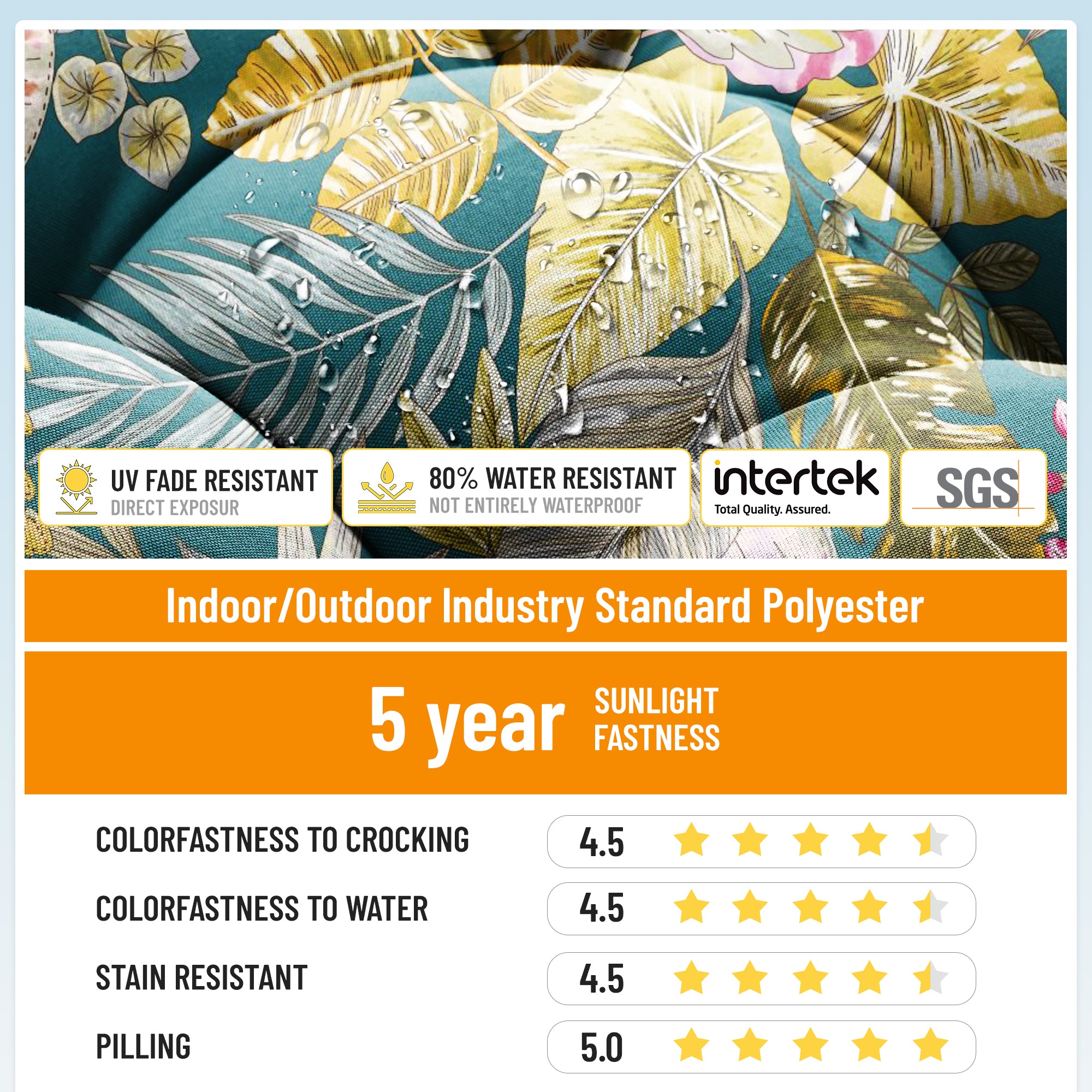 3 Pieces Outdoor Chair Cushions Set–Waterproof Tufted Cushions with Ties for Patio coversation, Loveseat & Bench, 44"x19"x5" UV-Resistant & Fade-Proof with Premium Polyester Filled