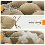 3 Pieces Outdoor Chair Cushions Clearance with Ties,44x19x5 Inches,1 Love seat &2 U-Shape Tufted Patio Bench Cushions for Wicker Outdoor Furniture,All Weather,
