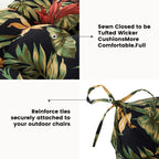 ARTPLAN Patio Chair Cushions Combined Seat and Back,Tufted Outdoor Swivel Chair Cushion with Tie,40"x20"x4"，Floral