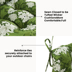 ARTPLAN Patio Chair Cushions Combined Seat and Back,Tufted Outdoor Swivel Chair Cushion with Tie,40"x20"x4",Floral
