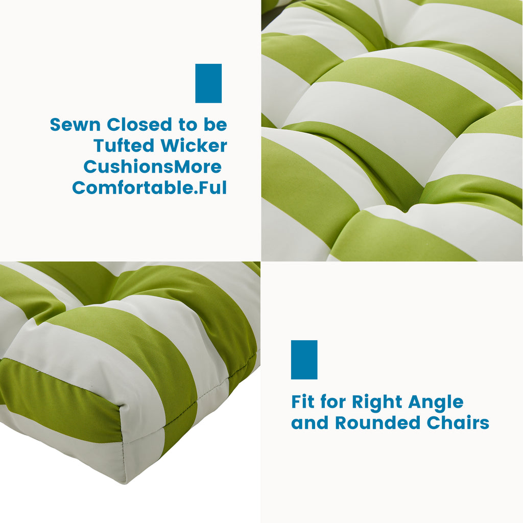 ARTPLAN Outdoor Chair Cushions,3 Piece Loveseat Outdoor Cushions Set,Tufted/Wicker Patio Cushion for Patio Furniture All Weather,44"x19"x5"