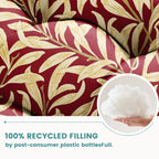 Floral High-Back Seat Cushion - Waterproof Outdoor Adirondack Chair Cushion for Patio Furniture with Tie, Vibrant Patterns, Premium Elastic Padding, Multi-Scenario Use