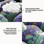 ARTPLAN Outdoor Cushions for Settee,Wicker Loveseat Cushions with Tie,Tufted Patio Cushions 2 U-Shaped Set of 5 Piece,L44xW19,Floral,
