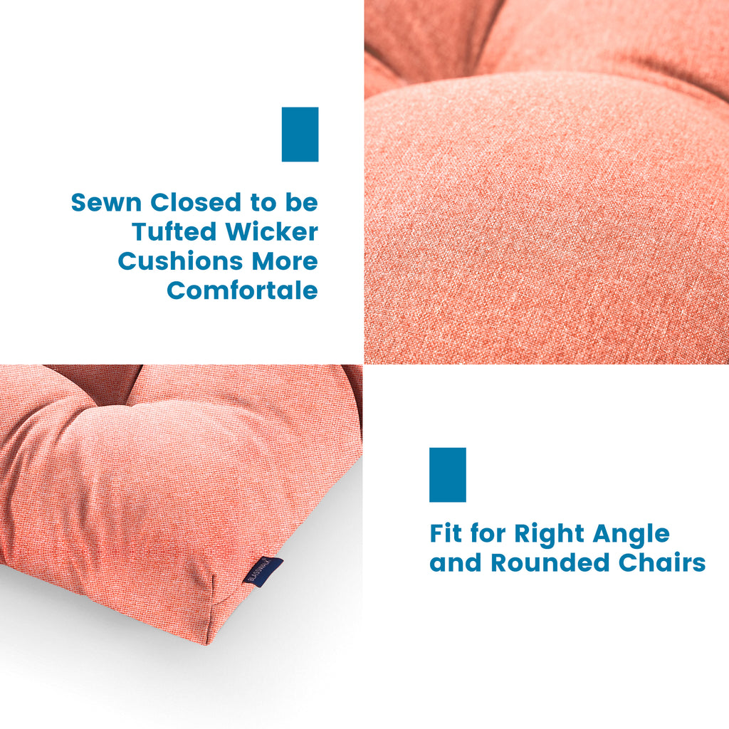 ARTPLAN Outdoor Chair Cushions,3 Piece Loveseat Outdoor Cushions Set,Tufted/Wicker Patio Cushion for Patio Furniture All Weather,44"x19"x5"
