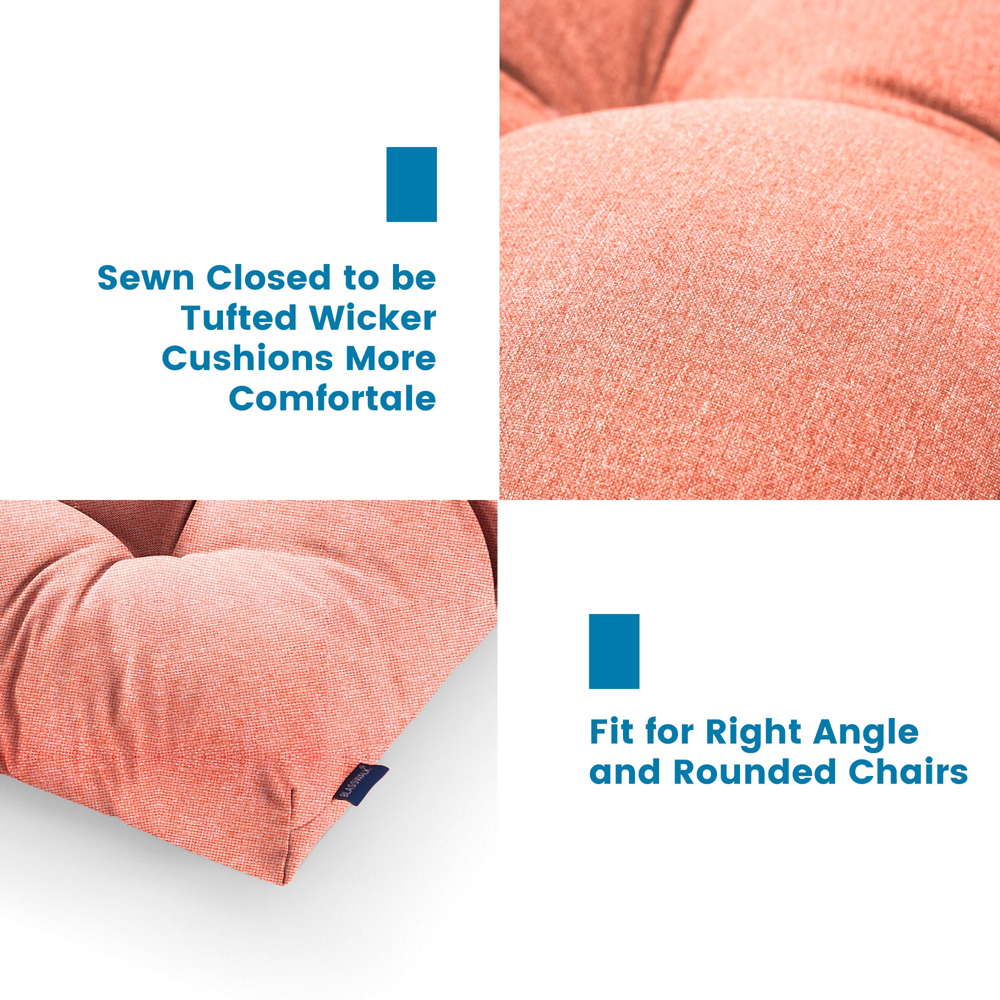ARTPLAN Outdoor Chair Cushions,3 Piece Loveseat Outdoor Cushions Set,Tufted/Wicker Patio Cushion for Patio Furniture All Weather,44"x19"x5"