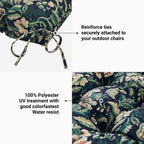 ARTPLAN Patio Chair Cushions Combined Seat and Back,Tufted Outdoor Swivel Chair Cushion with Tie,40"x20"x4"，Floral