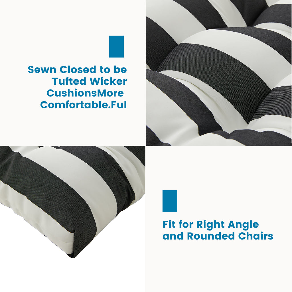 ARTPLAN Outdoor Chair Cushions,3 Piece Loveseat Outdoor Cushions Set,Tufted/Wicker Patio Cushion for Patio Furniture All Weather,44"x19"x5"