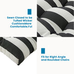 ARTPLAN Outdoor Chair Cushions,3 Piece Loveseat Outdoor Cushions Set,Tufted/Wicker Patio Cushion for Patio Furniture All Weather,44"x19"x5"