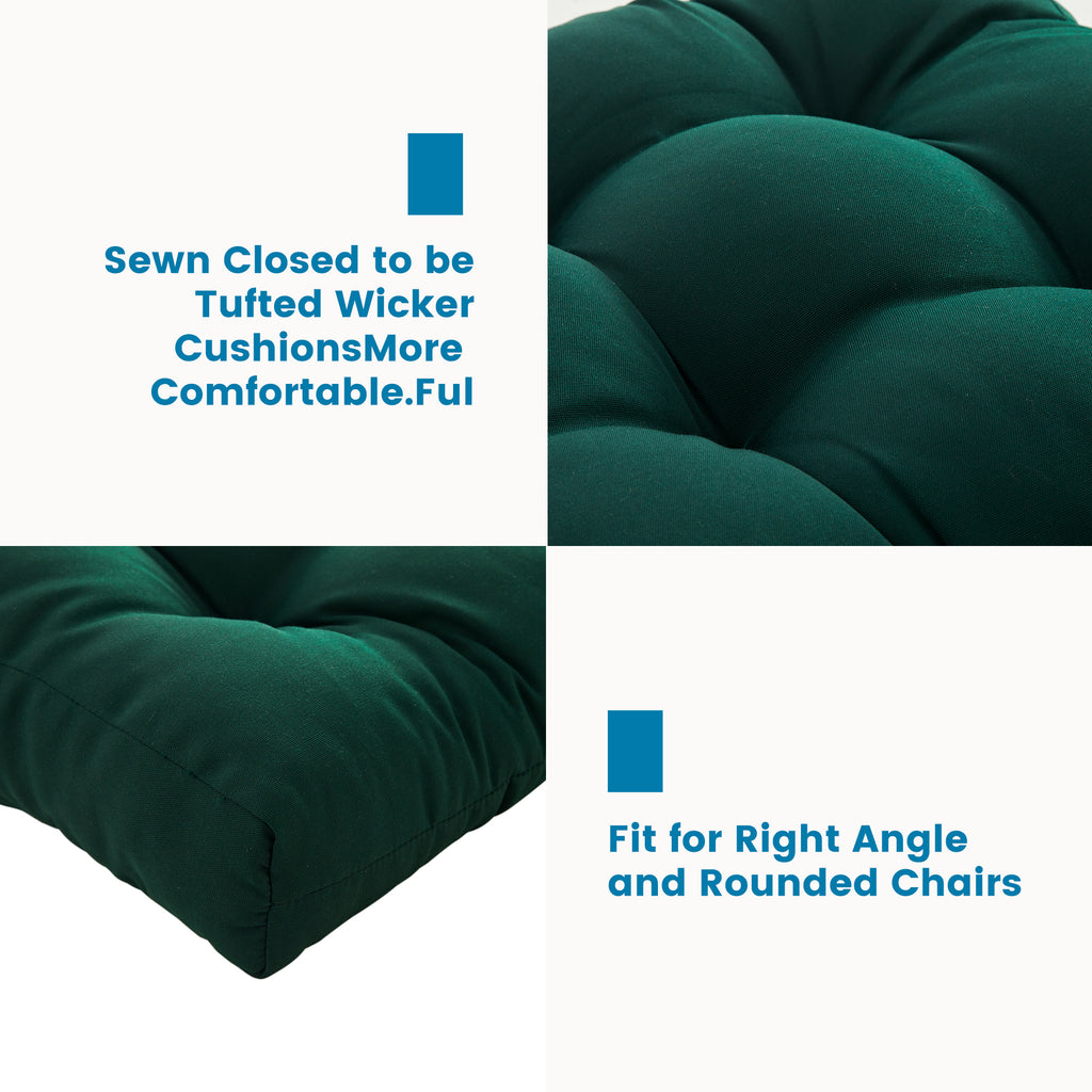 ARTPLAN Outdoor Chair Cushions,3 Piece Loveseat Outdoor Cushions Set,Tufted/Wicker Patio Cushion for Patio Furniture All Weather,44"x19"x5"