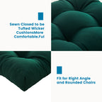 ARTPLAN Outdoor Chair Cushions,3 Piece Loveseat Outdoor Cushions Set,Tufted/Wicker Patio Cushion for Patio Furniture All Weather,44"x19"x5"