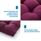 ARTPLAN Outdoor Chair Cushions,3 Piece Loveseat Outdoor Cushions Set,Tufted/Wicker Patio Cushion for Patio Furniture All Weather,44"x19"x5"