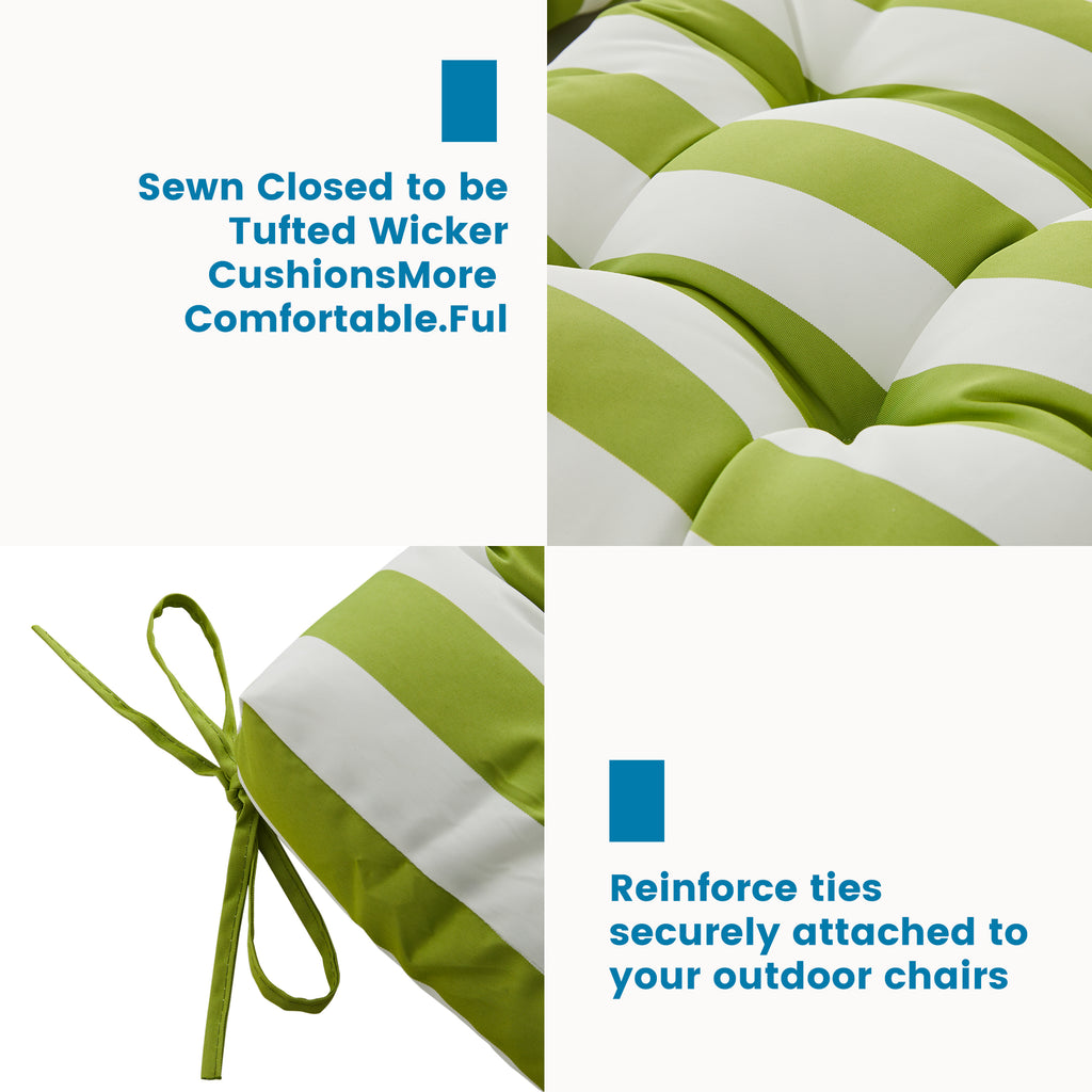 ARTPLAN Outdoor Chair Cushions,40"x20"x4",Low BackTufted Thick Outdoor Wicker Lawn Seat Cushion with Ties for Patio Furniture,Floral