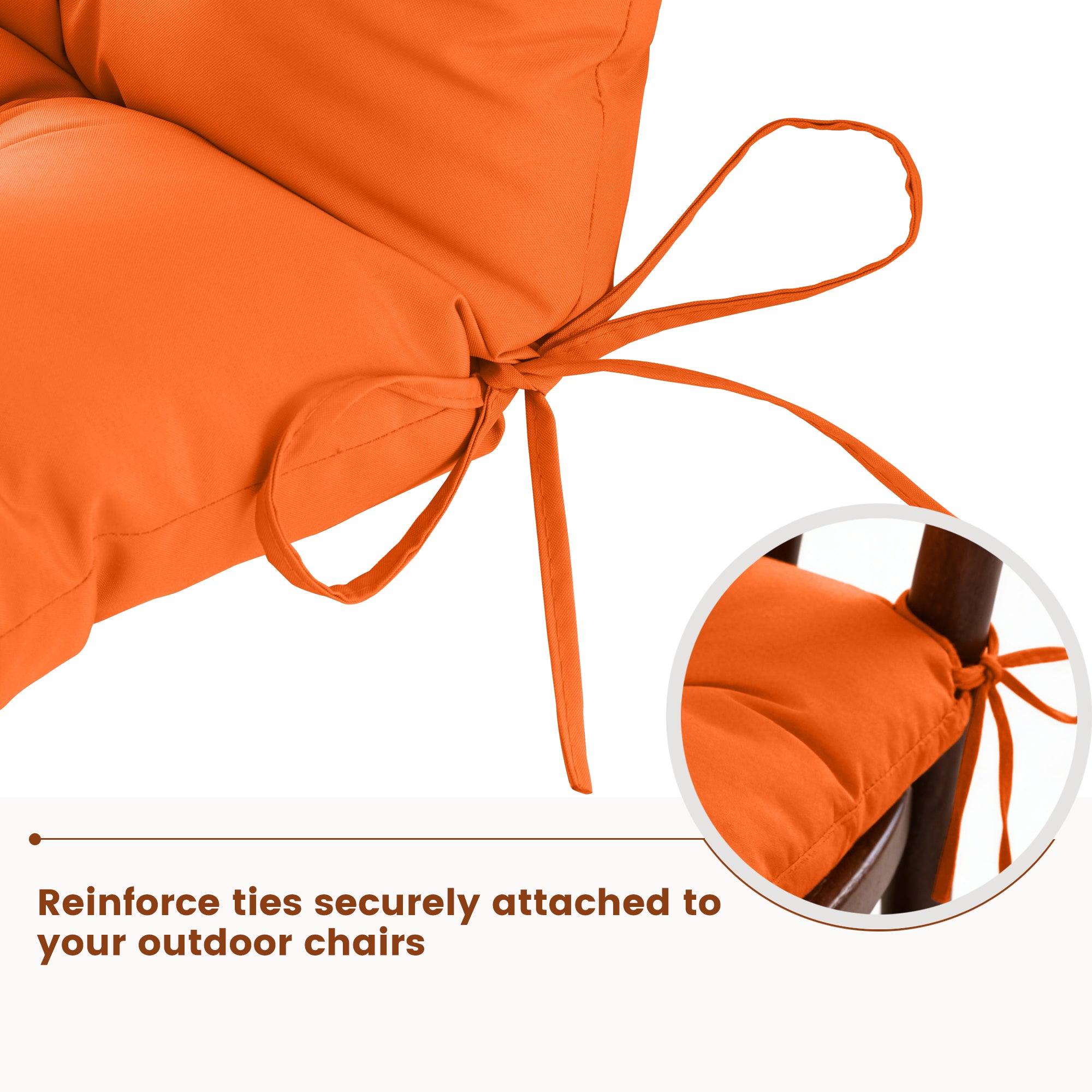 Patio Rocking Chair Cushion with Ties,48"x21"x4" Water Resistant Polyester High Back Replacement Pad, Thick Filled Outdoor Patio Cushions for Porch Deck Balcony Garden Seating