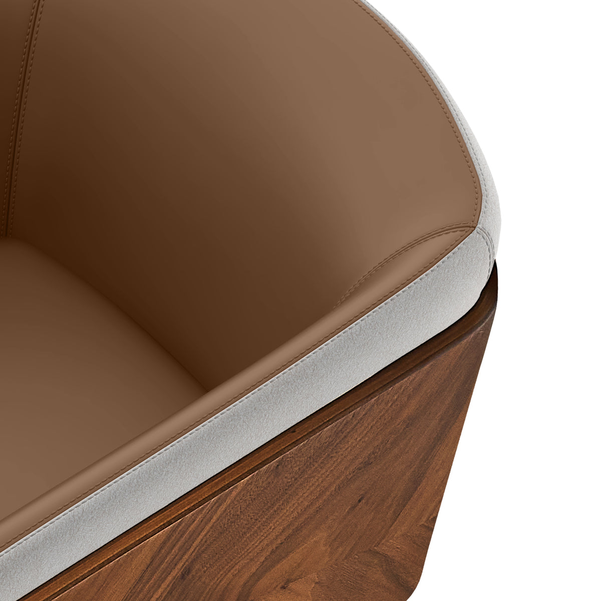 ARTPLAN Modern Dining Chair Faux Leather, Walnut Top Metal Legs Kitchen Seat，set of 1/set of 2