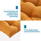 ARTPLAN Outdoor Chair Cushions,3 Piece Loveseat Outdoor Cushions Set,Tufted/Wicker Patio Cushion for Patio Furniture All Weather,44"x19"x5"