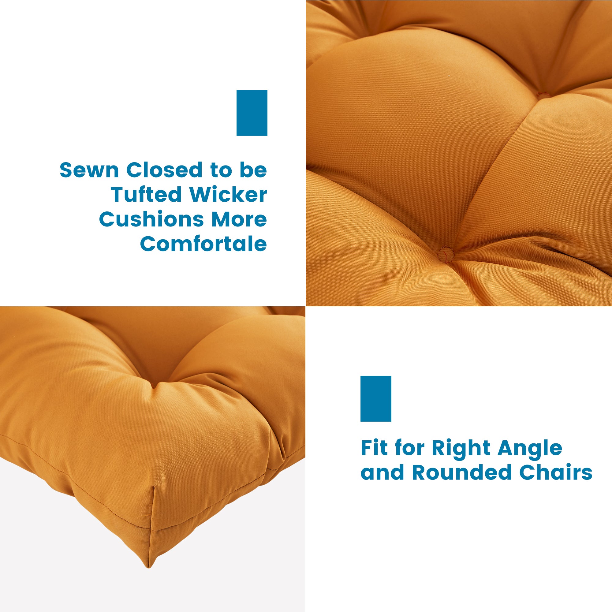 ARTPLAN Outdoor Chair Cushions,3 Piece Loveseat Outdoor Cushions Set,Tufted/Wicker Patio Cushion for Patio Furniture All Weather,44"x19"x5"