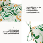 ARTPLAN Patio Chair Cushions Combined Seat and Back,Tufted Outdoor Swivel Chair Cushion with Tie,40"x20"x4",Floral