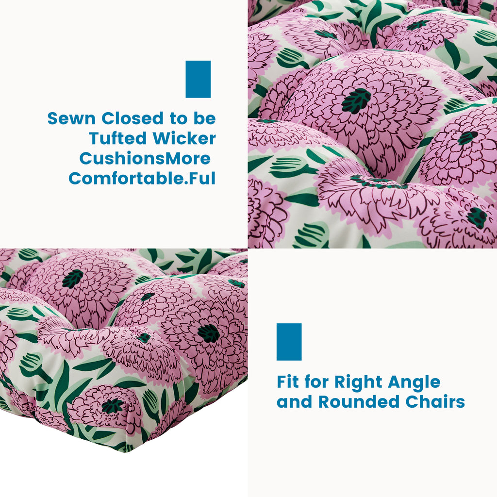 ARTPLAN Outdoor Chair Cushions,3 Piece Loveseat Outdoor Cushions Set,Tufted/Wicker Patio Cushion for Patio Furniture All Weather,44"x19"x5"