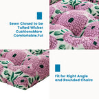 ARTPLAN Outdoor Chair Cushions,3 Piece Loveseat Outdoor Cushions Set,Tufted/Wicker Patio Cushion for Patio Furniture All Weather,44"x19"x5"