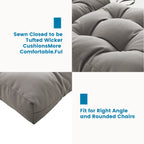 ARTPLAN Outdoor Chair Cushions,3 Piece Loveseat Outdoor Cushions Set,Tufted/Wicker Patio Cushion for Patio Furniture All Weather,44"x19"x5"