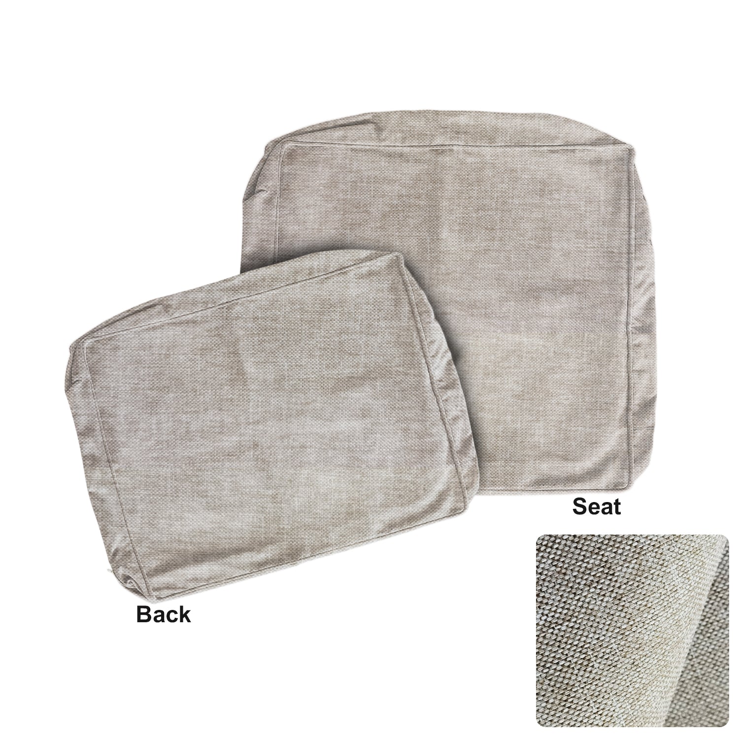 ARTPLAN Outdoor Deep Seat Slipcovers，Set of 2 24x24x6" 18x24 Olefin,Square Outdoor Cushion Cover, for Patio Funiture