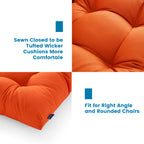 ARTPLAN Outdoor Chair Cushions,3 Piece Loveseat Outdoor Cushions Set,Tufted/Wicker Patio Cushion for Patio Furniture All Weather,44"x19"x5"