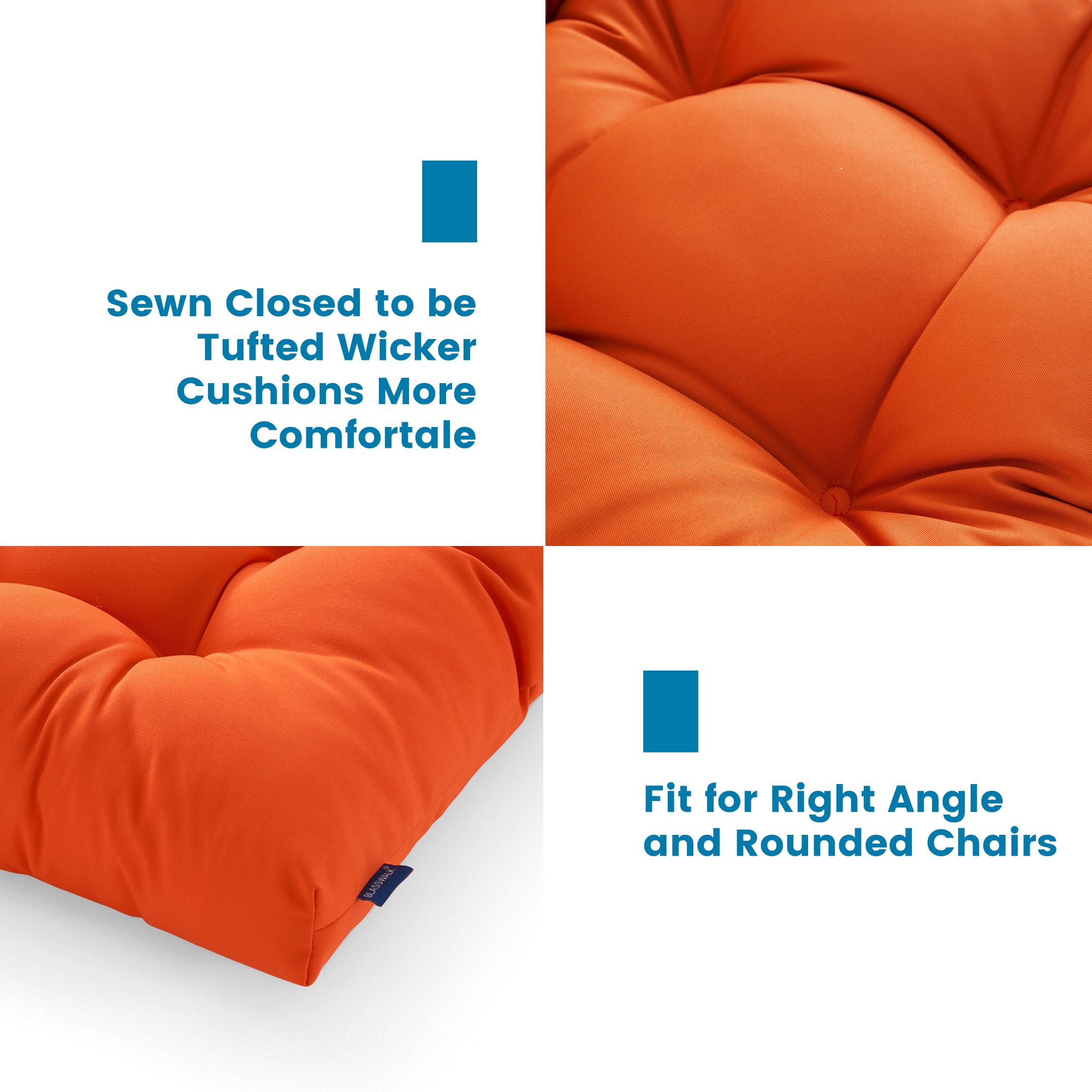 ARTPLAN Outdoor Chair Cushions,3 Piece Loveseat Outdoor Cushions Set,Tufted/Wicker Patio Cushion for Patio Furniture All Weather,44"x19"x5"